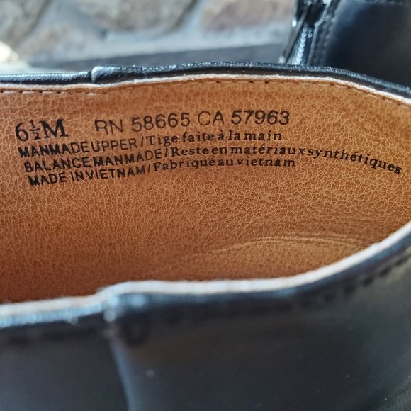 14th & Union Black Faux Leather Ankle Booties Size 6.5M - Picture 8 of 16